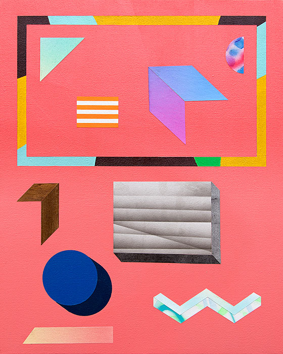 ArrayAcrylic,and cut paper on canvas over panel 
16 x 20 inches